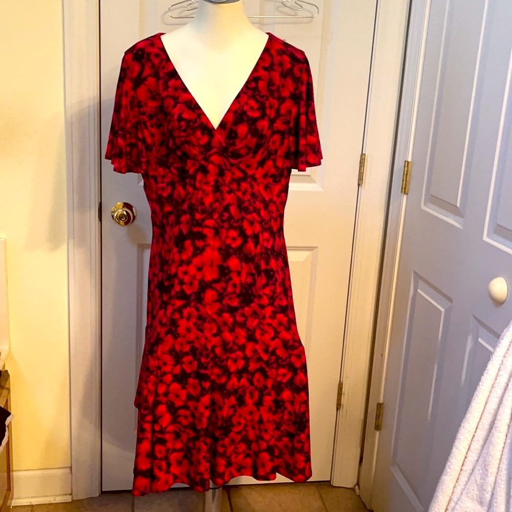 Chaps women black and red XL dress